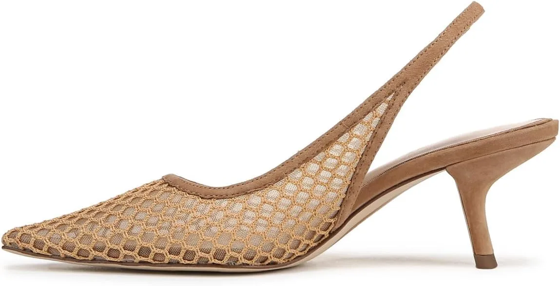 Slingback Pumps for Women Pointed Toe Heels Slip on Kitten Heels Sandals Dress Party Wedding