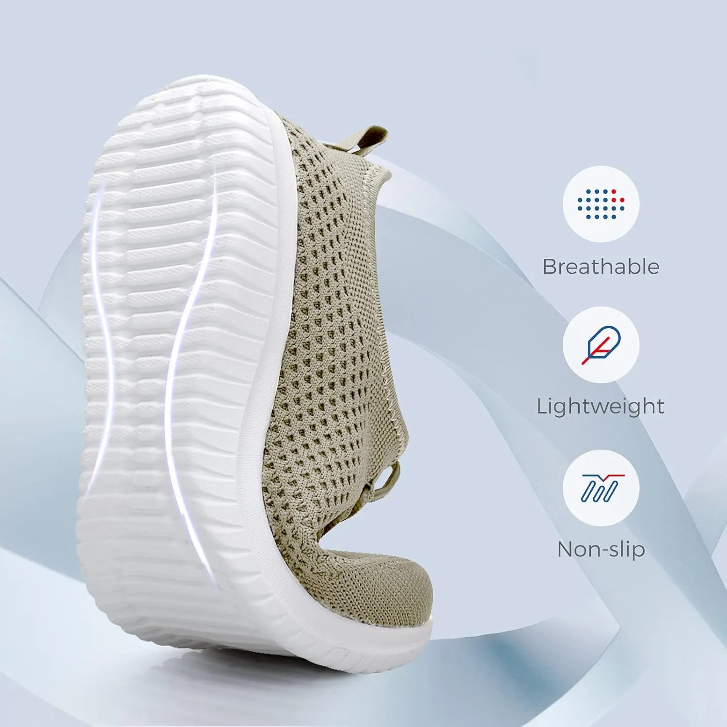 Slip On Sneakers for Women-Fashion Sneakers Walking Shoes Non Slip Lightweight Breathable Mesh Running Shoes Comfortable
