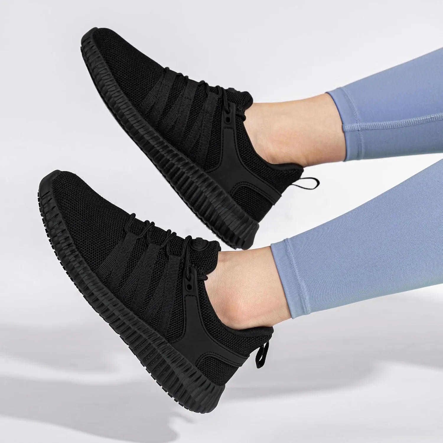 Slip On Sneakers Women Non Slip Work Shoes Water Resistant Comfortable Black Slip Resistant Breathable Lightweight Walking Shoes Zapatos Antideslizantes para Mujer, Black