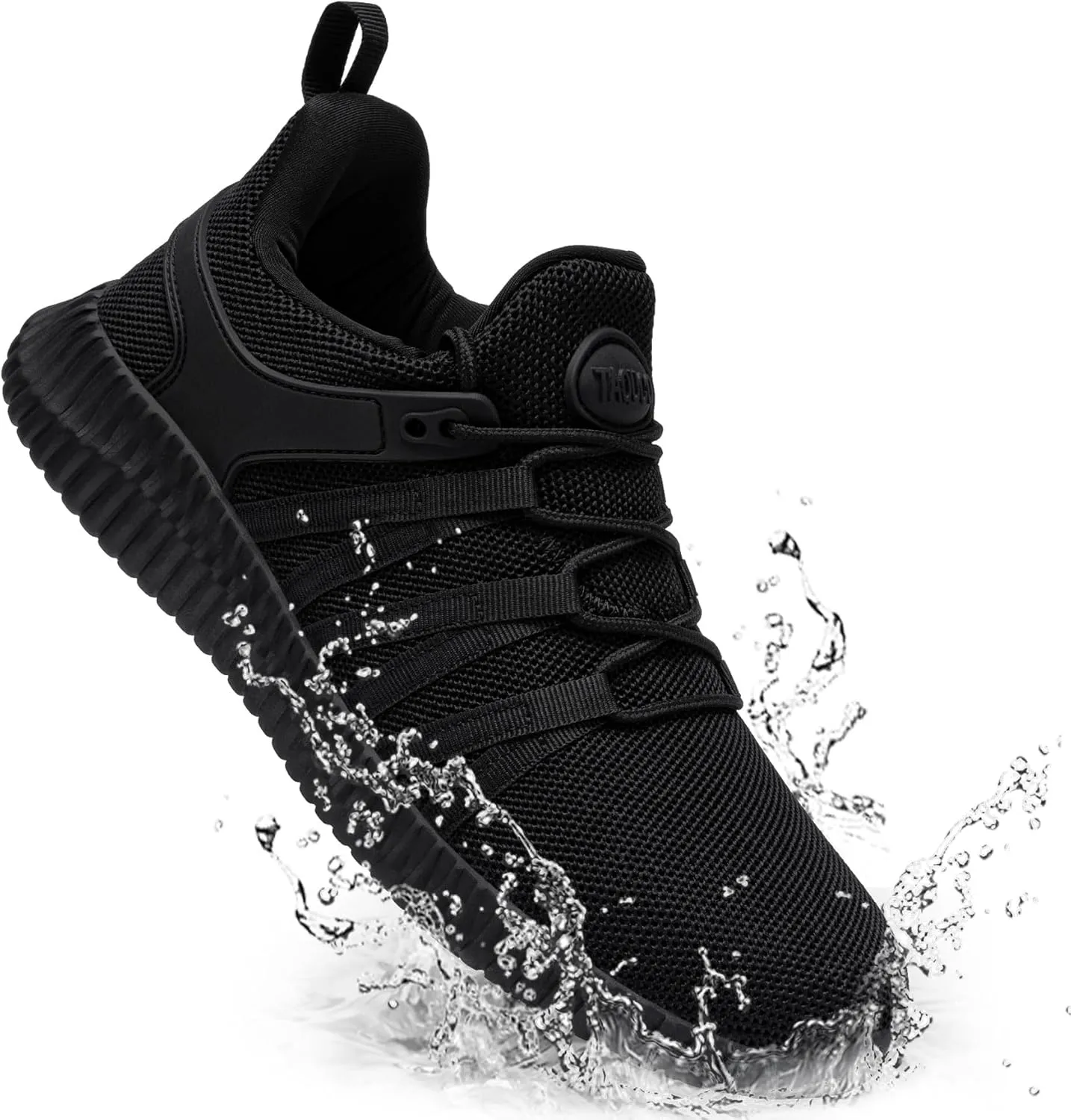 Slip On Sneakers Women Non Slip Work Shoes Water Resistant Comfortable Black Slip Resistant Breathable Lightweight Walking Shoes Zapatos Antideslizantes para Mujer, Black