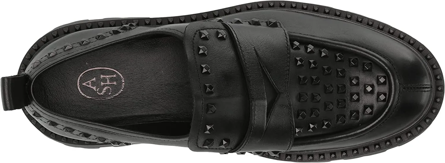 Sole Black Lug On Offer-ending soon Platform Studded Ash Loafers Pull Genius Toe Rounded Minimalistic Fashion