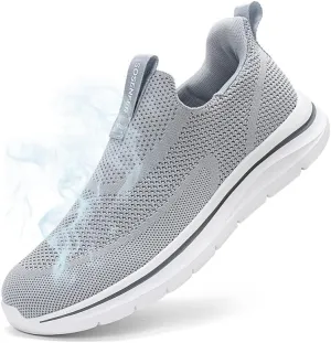 Sosenfer Mens Slip On Hands Free Walking Sneakers Slip in Breathable Athletic Running Shoes Ultra Lightweight Non Slip Tennis Shoes Workout Sneakers for Gym