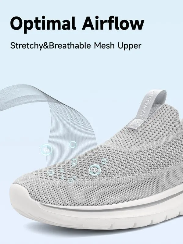 Sosenfer Mens Slip On Hands Free Walking Sneakers Slip in Breathable Athletic Running Shoes Ultra Lightweight Non Slip Tennis Shoes Workout Sneakers for Gym