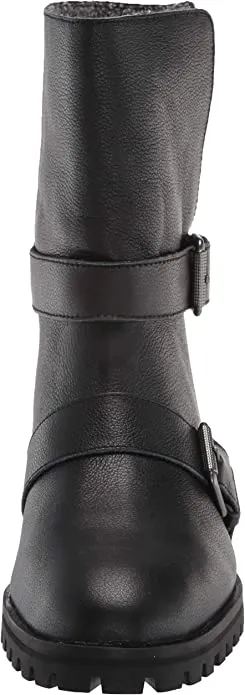 Splendid Women's Moto Inspired Lug Boot with fold Over Detail Motorcycle, Black, 11