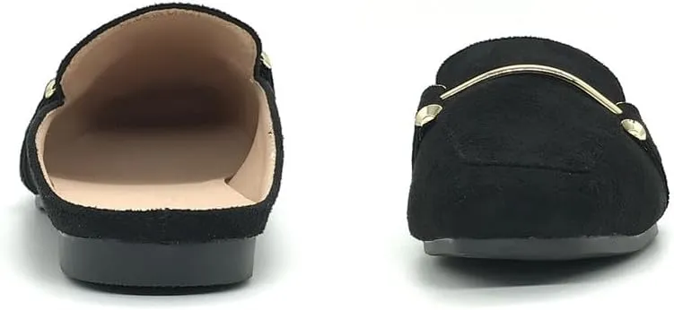 Starella Mules for Women Flats Slip On Loafers Open Back Shoes Buckle Mules