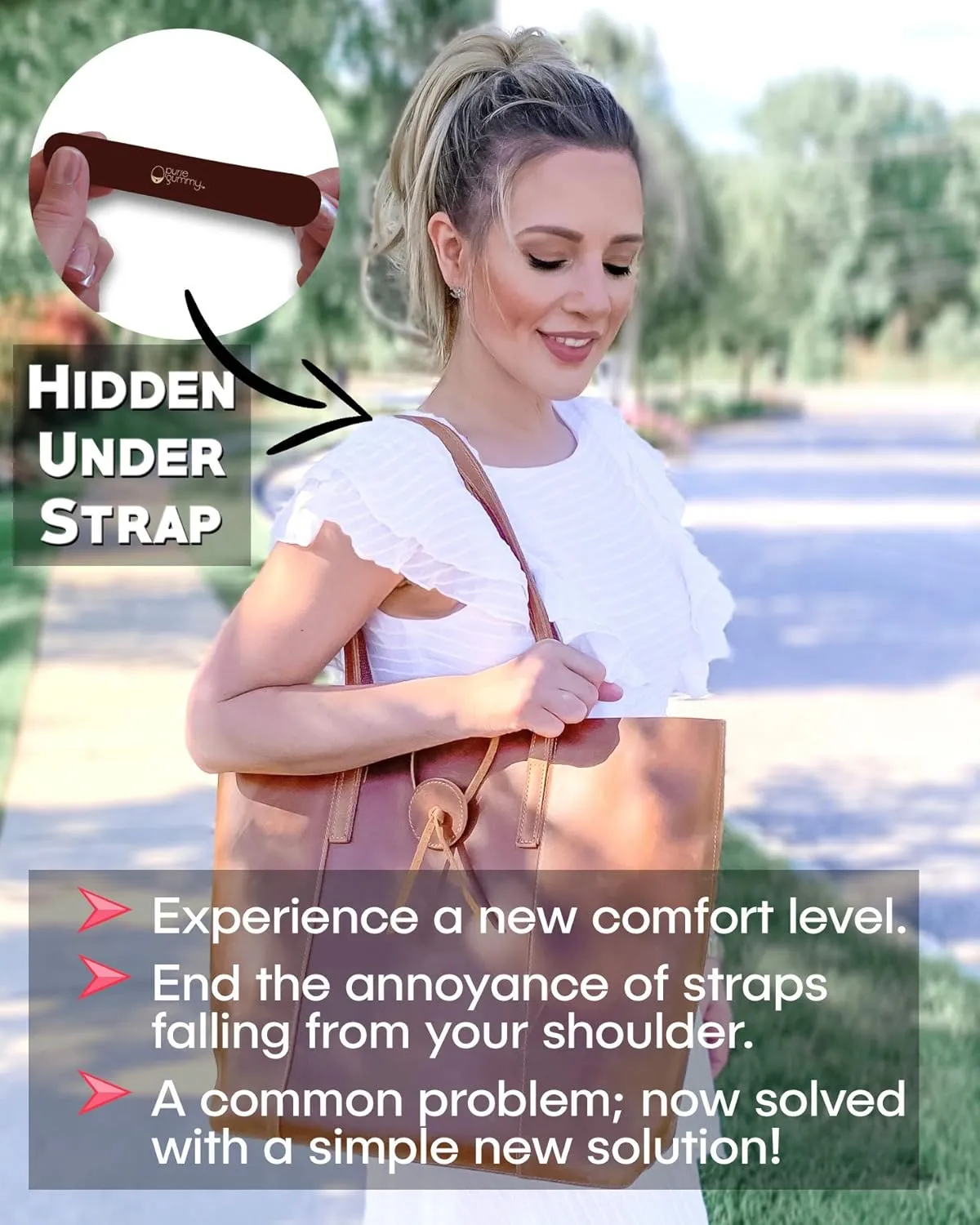 Stop Strap Slips - Non Slip Grip Strip Pad for Handbag Strap - Shoulder Bag, Tote bag, Diaper Bag Cushion Accessory - SET of 6 PIECES