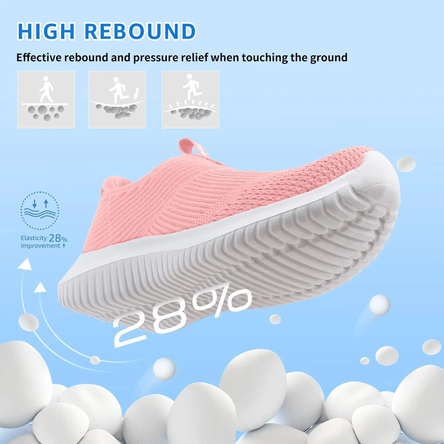 STQ Kids Shoes Girls Boys Lightweight Slip on Walking Sneakers