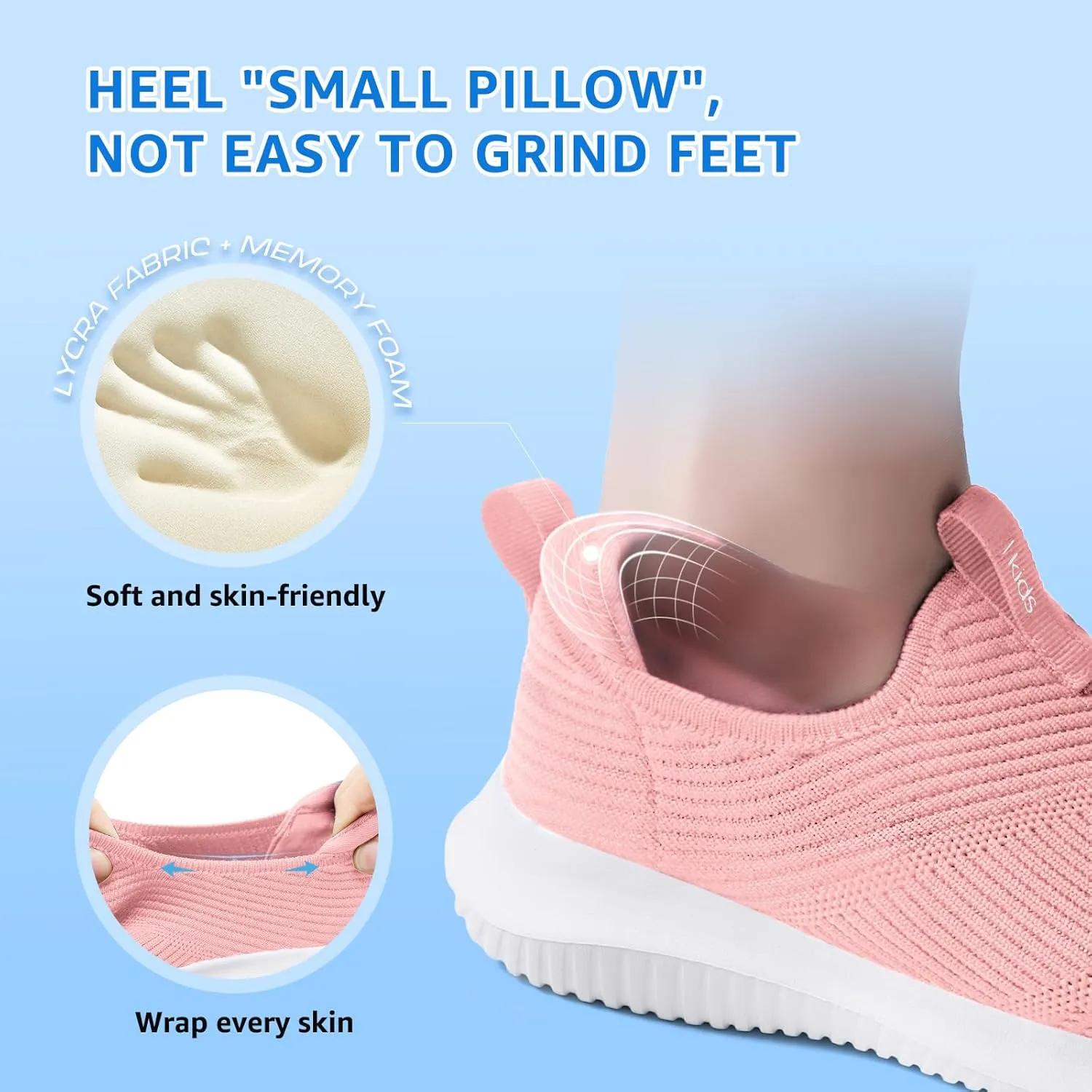 STQ Kids Shoes Girls Boys Lightweight Slip on Walking Sneakers