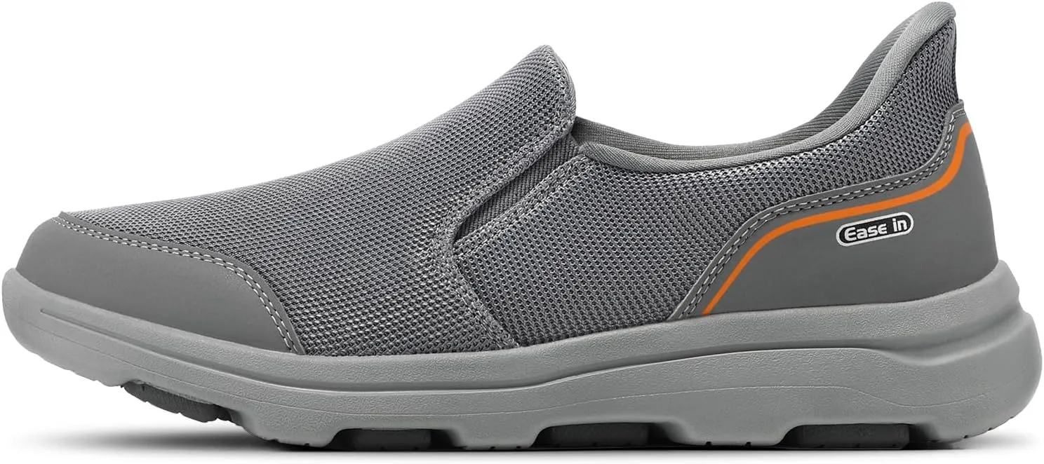 STQ Mens Orthopedic Walking Shoes Comfortable Slip on Sneakers for Plantar Fasciitis