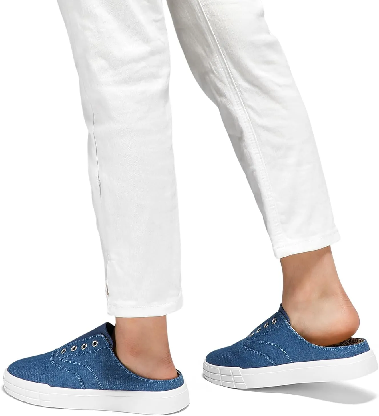 STQ Slip On Orthopedic Wide Shoes丨Lightweight Women Backless Casual Plantar Fasciitis Relief Mule Sneakers