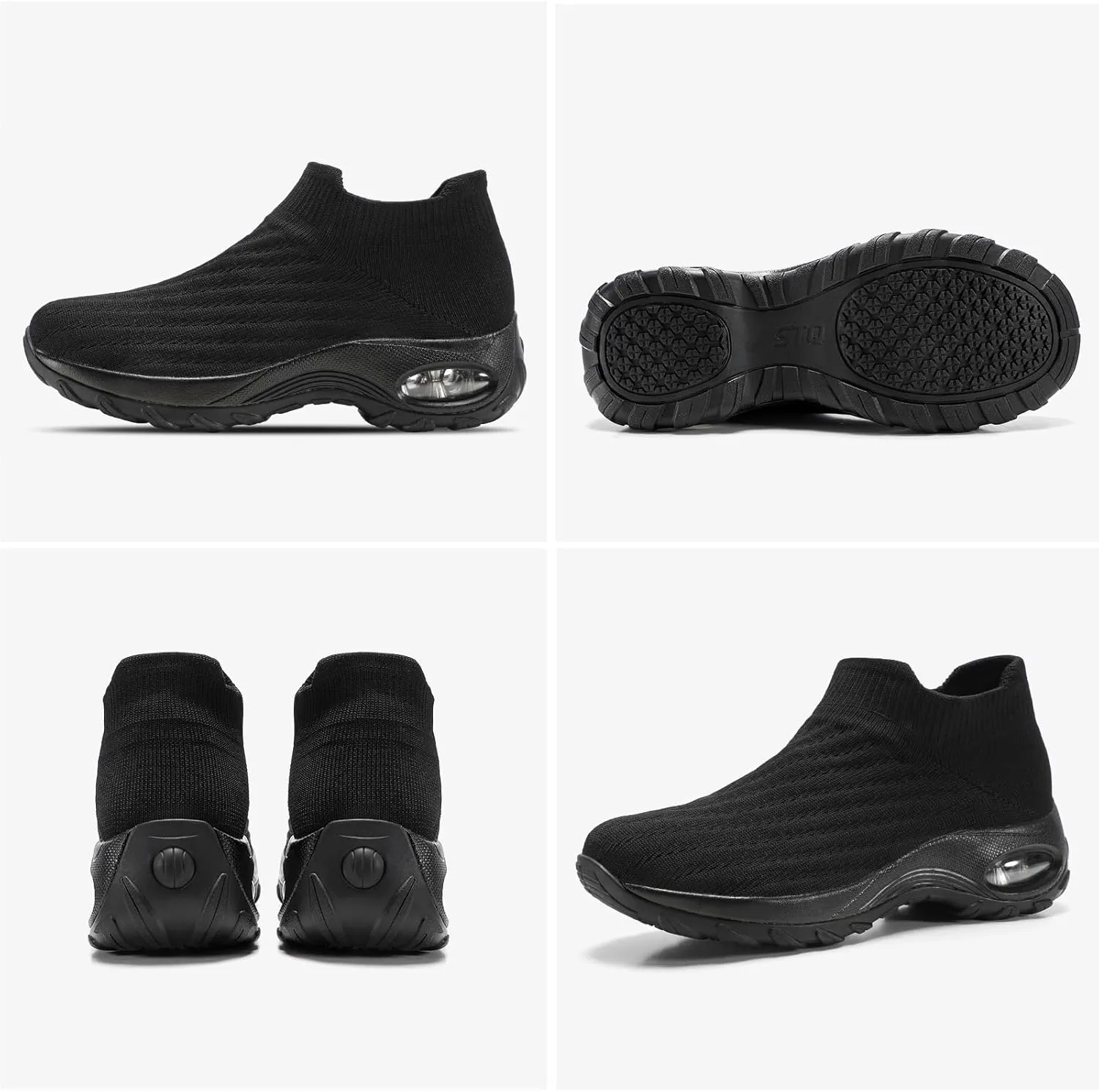 STQ Walking Shoes Women Slip on Sneakers Non Slip Work Air-Cushion Arch Support Tennis Plantar Fasciitis Orthopedic Breathable Mesh Comfortable Ladies Nursing