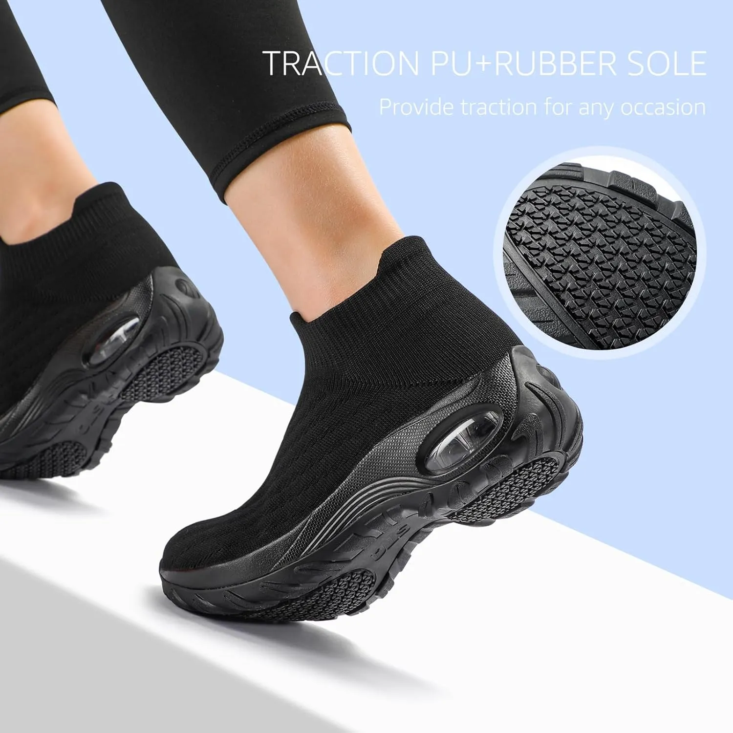 STQ Walking Shoes Women Slip on Sneakers Non Slip Work Air-Cushion Arch Support Tennis Plantar Fasciitis Orthopedic Breathable Mesh Comfortable Ladies Nursing