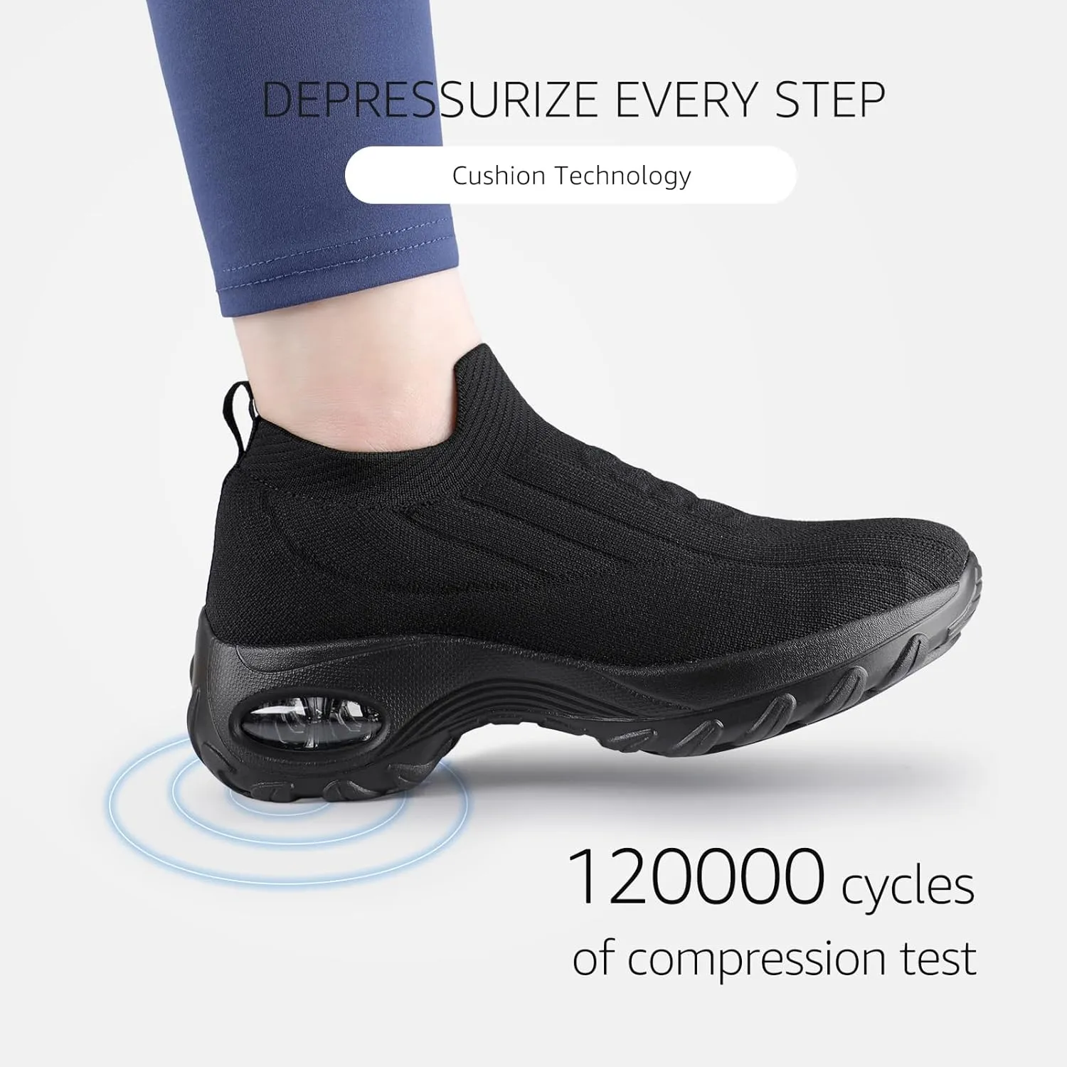 STQ Walking Shoes Women Slip on Sneakers Non Slip Work Air-Cushion Arch Support Tennis Plantar Fasciitis Orthopedic Breathable Mesh Comfortable Ladies Nursing