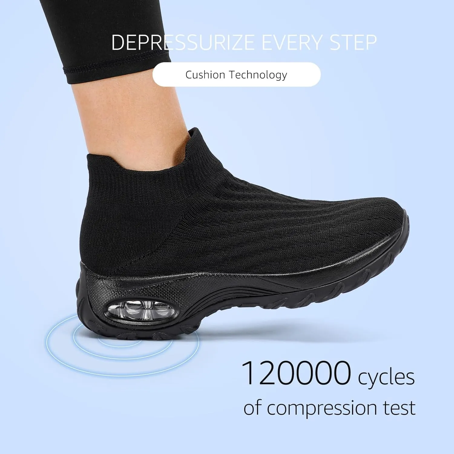 STQ Walking Shoes Women Slip on Sneakers Non Slip Work Air-Cushion Arch Support Tennis Plantar Fasciitis Orthopedic Breathable Mesh Comfortable Ladies Nursing
