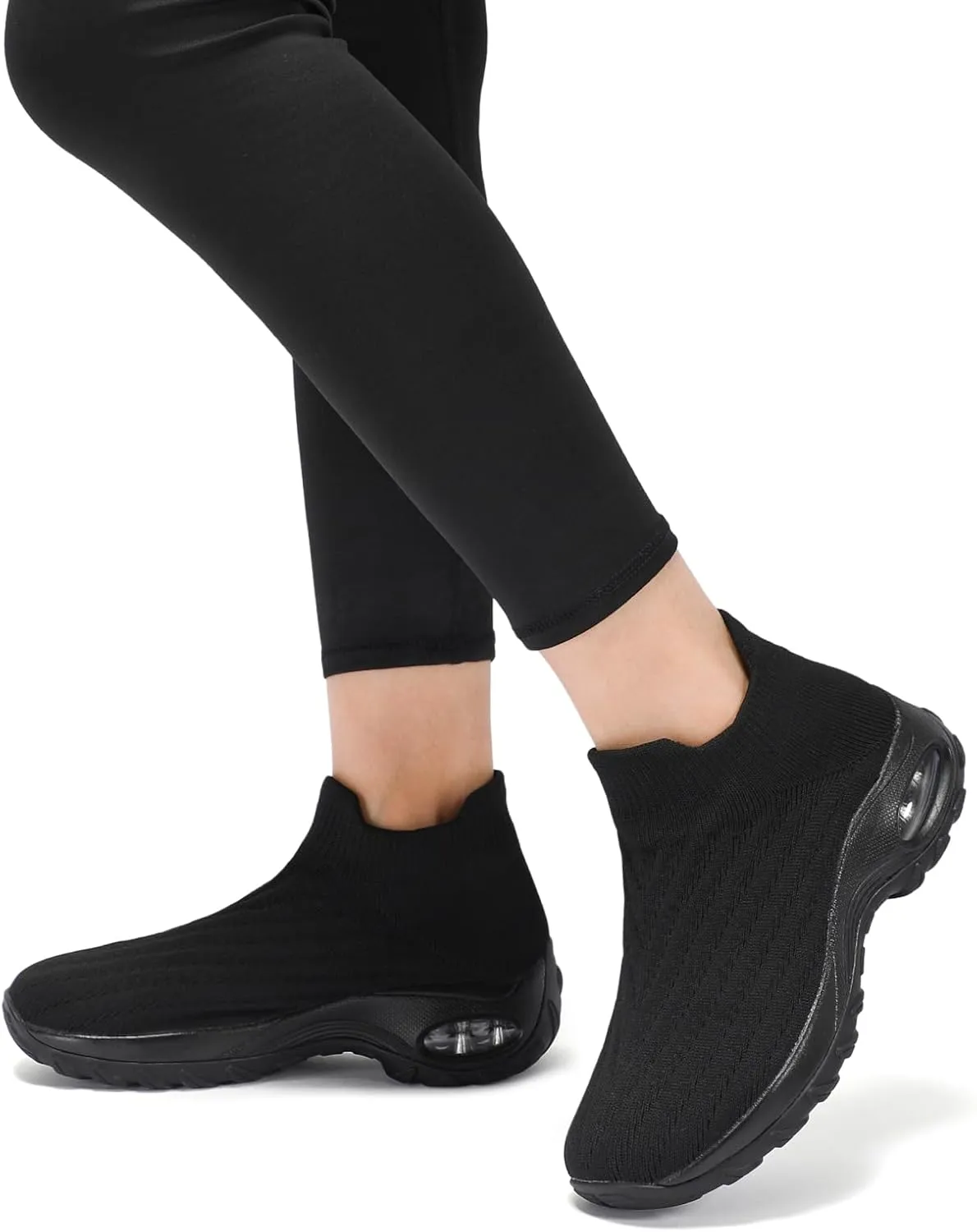 STQ Walking Shoes Women Slip on Sneakers Non Slip Work Air-Cushion Arch Support Tennis Plantar Fasciitis Orthopedic Breathable Mesh Comfortable Ladies Nursing