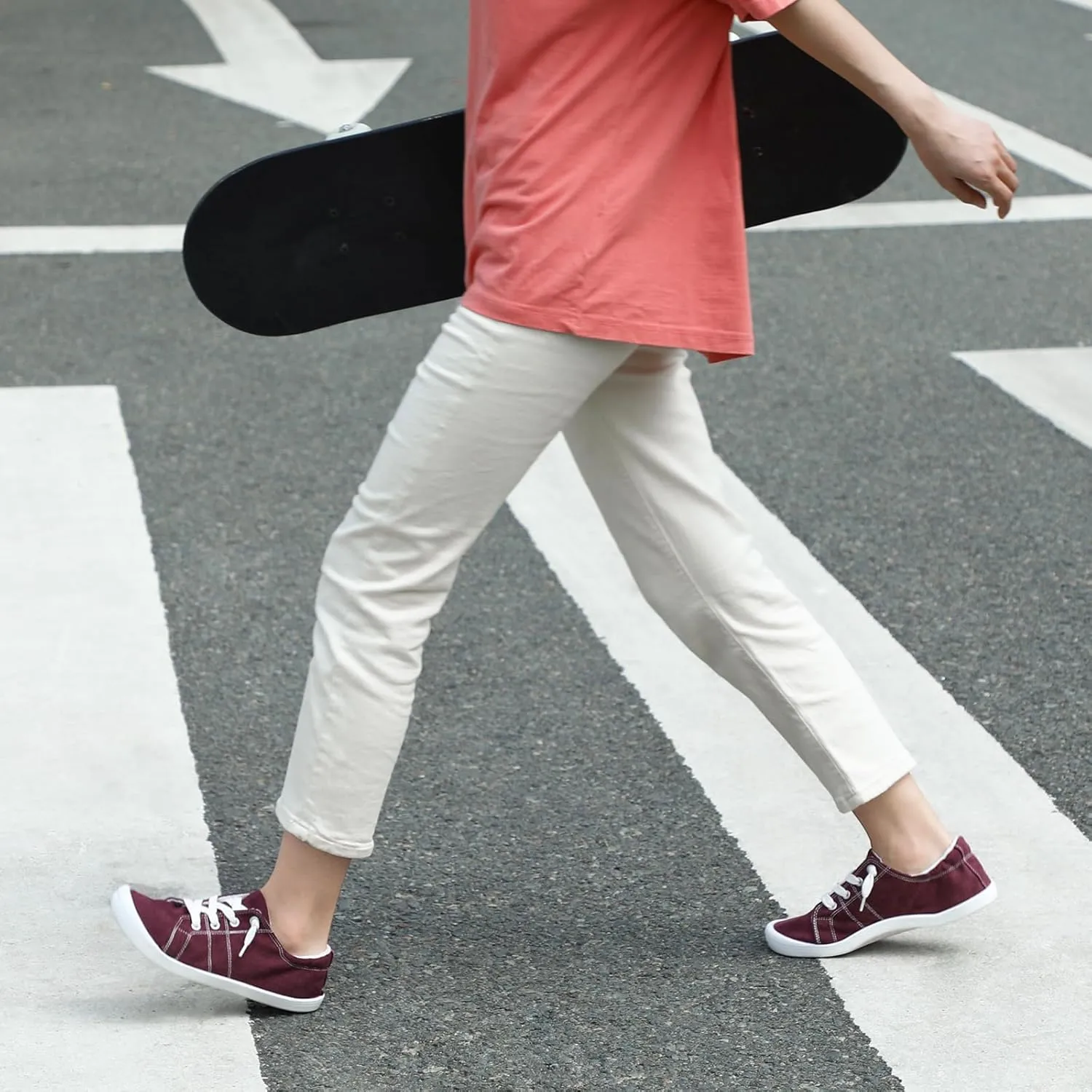 STQ Women Slip On Sneakers, Comfortable Casual Canvas Shoes