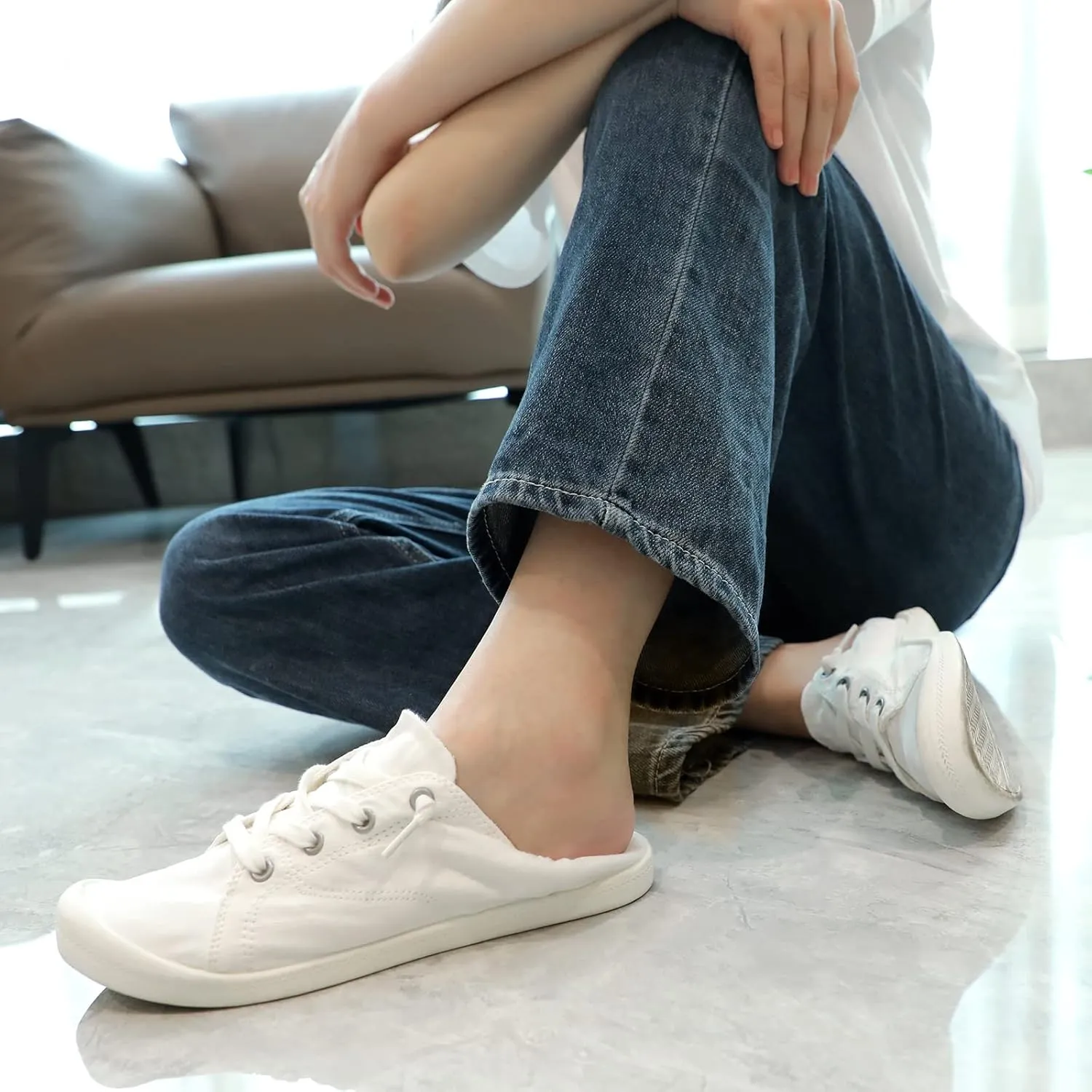 STQ Women Slip On Sneakers, Comfortable Casual Canvas Shoes