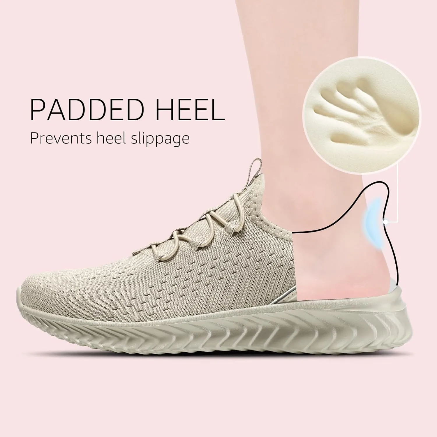 STQ Womens Orthopedic Walking Shoes Comfortable Slip on Sneakers for Plantar Fasciitis