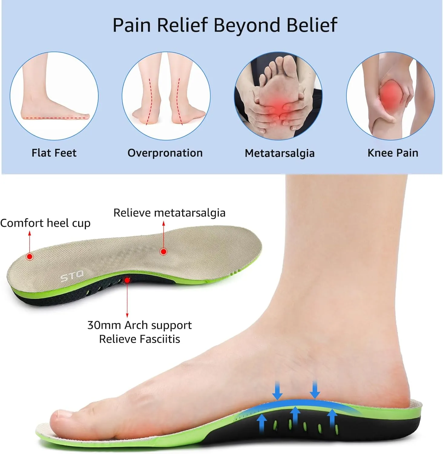 STQ Womens Orthopedic Walking Shoes Comfortable Slip on Sneakers for Plantar Fasciitis