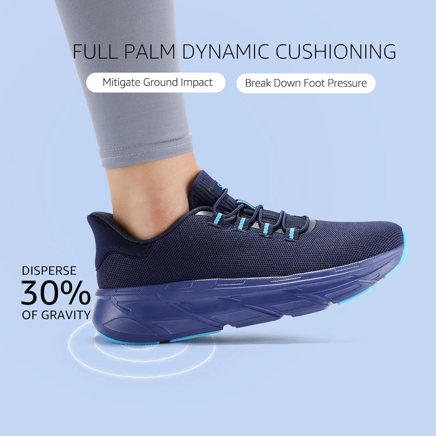 STQ Women's Slip On Walking Shoes Active Cushion Comfortable Tennis Breathable Non Slip Athletic Gym Workout Cross Training Sneakers