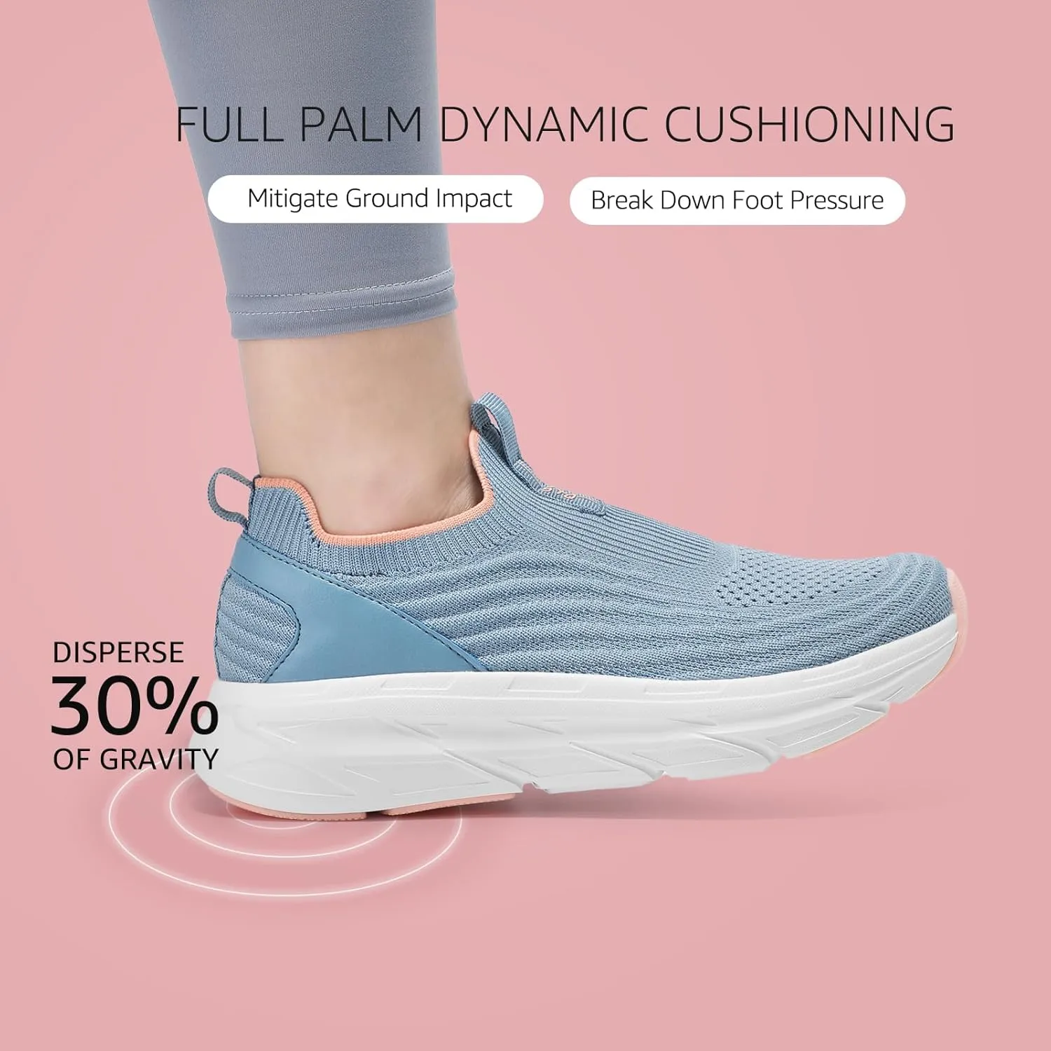 STQ Women's Slip On Walking Tennis Shoes Cushion Comfortable Orthopedic Sneakers Breathable Non-Slip Athletic Gym Workout Shoe