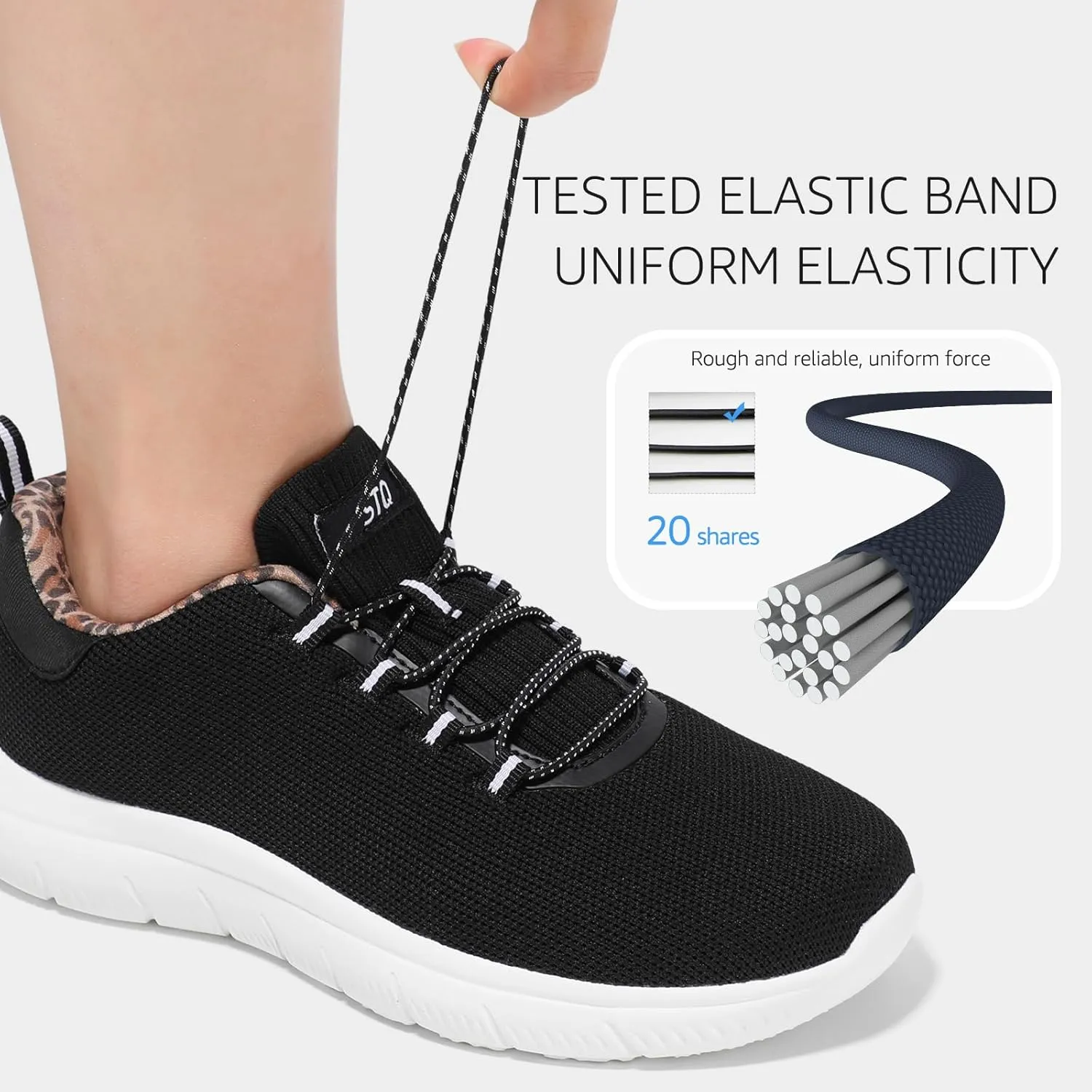 STQ Womens Walking Shoes Slip On Mesh Sneakers Lightweight Comfortable Arch Support