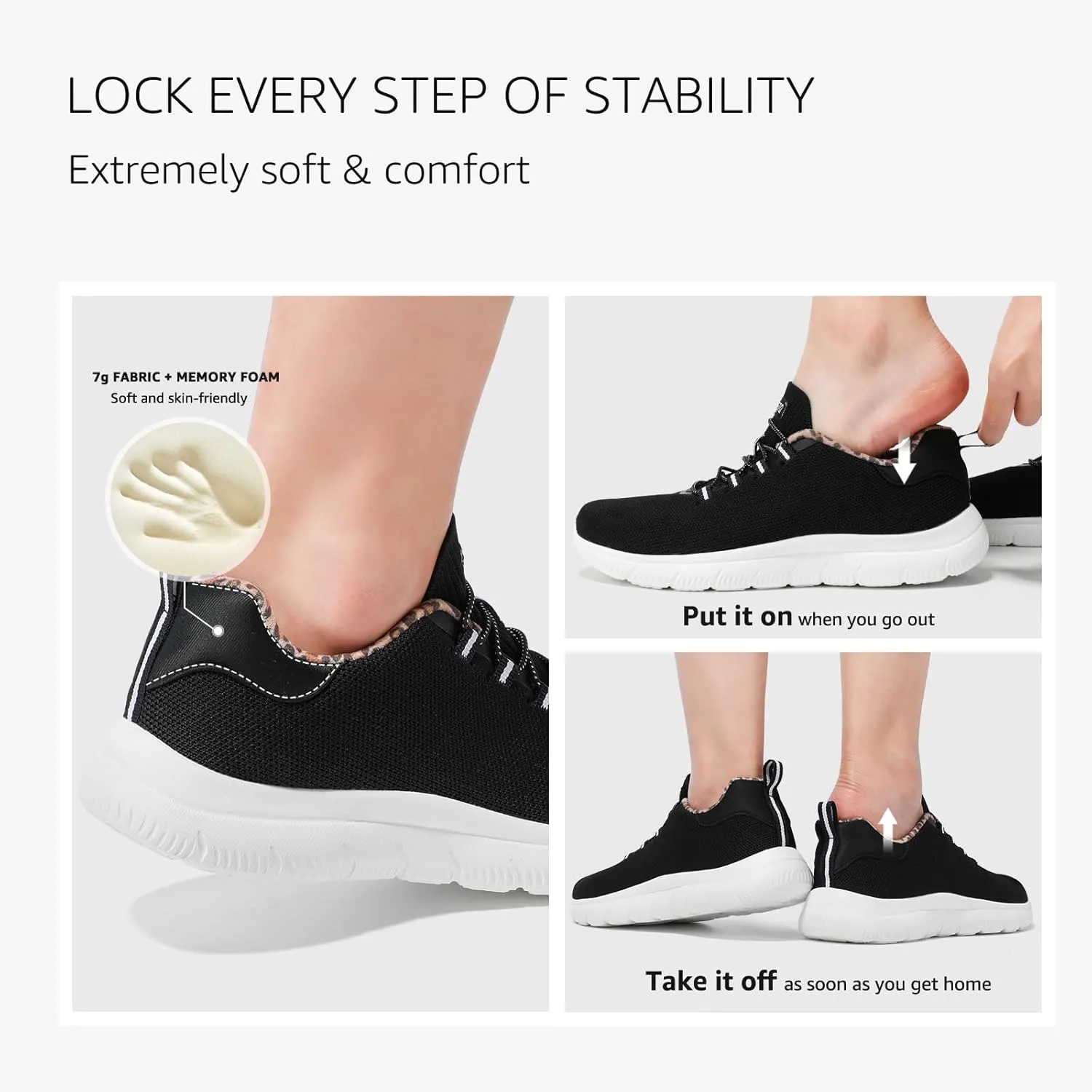 STQ Womens Walking Shoes Slip On Mesh Sneakers Lightweight Comfortable Arch Support