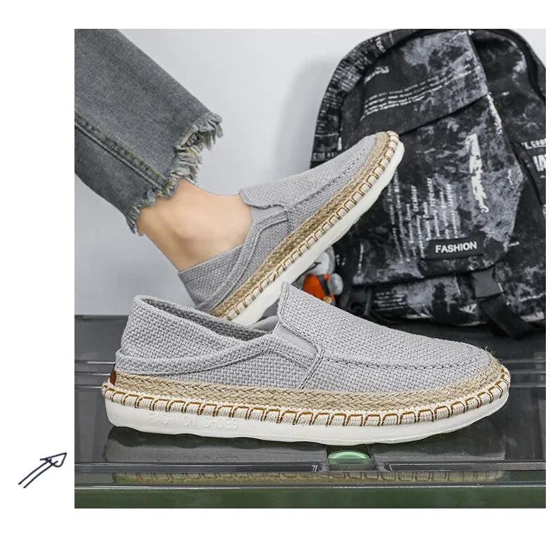 Straw Fisherman Breathable Men's Lazy Trendy Slip-on Casual Shoes