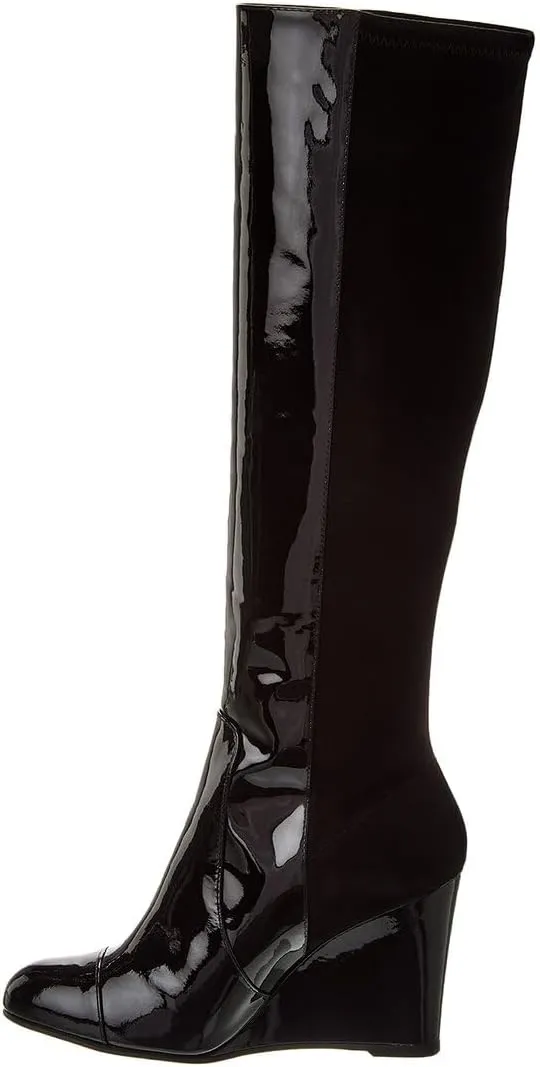 Stuart Weitzman Milla City Wedge Patent & Suede Knee-High Boot