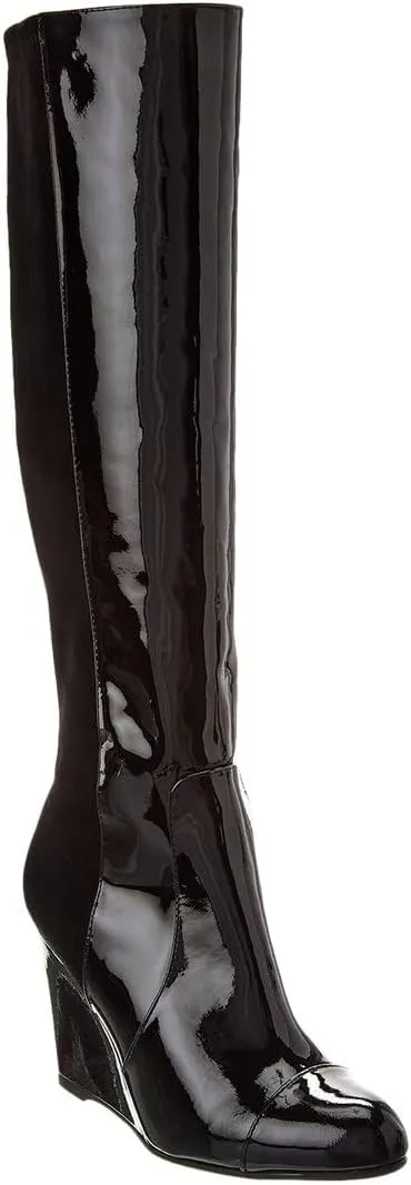 Stuart Weitzman Milla City Wedge Patent & Suede Knee-High Boot