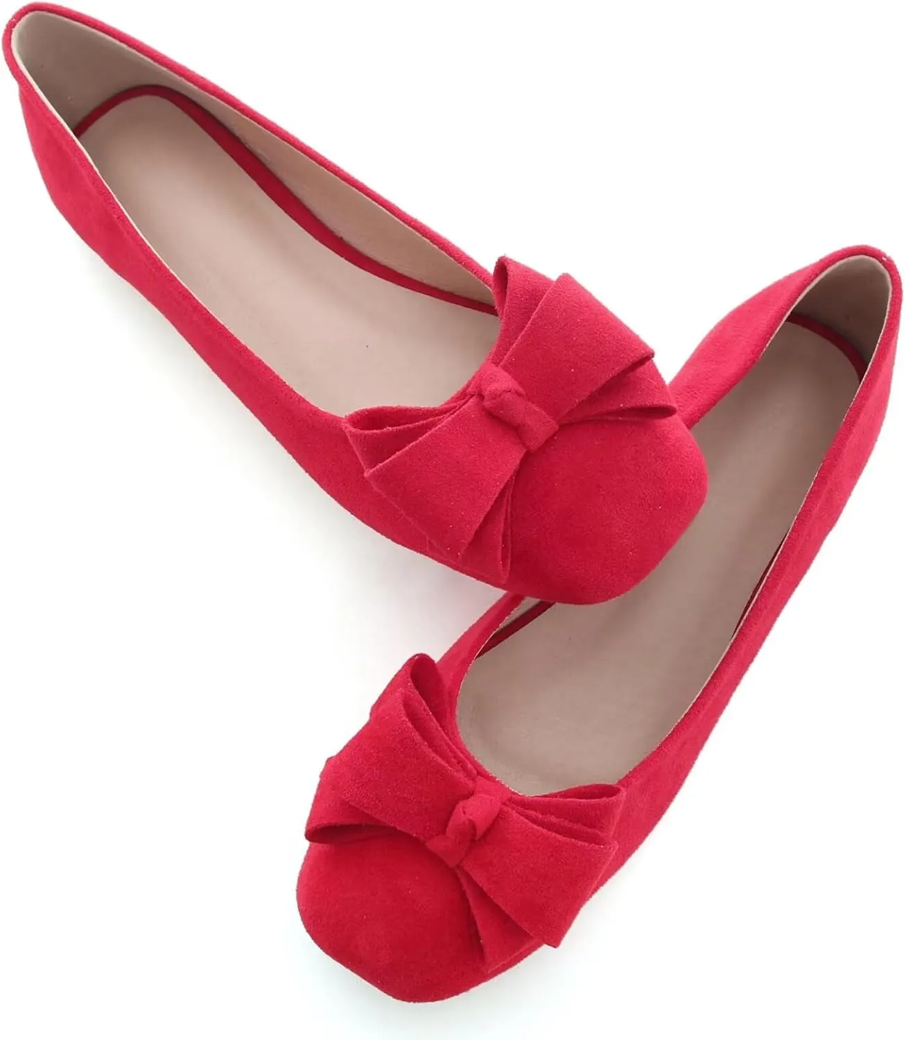Stunner Women's Casual Flats Square Toe Bowknot Ballet Flats Comfortable Slip On Wedding Dress Shoes