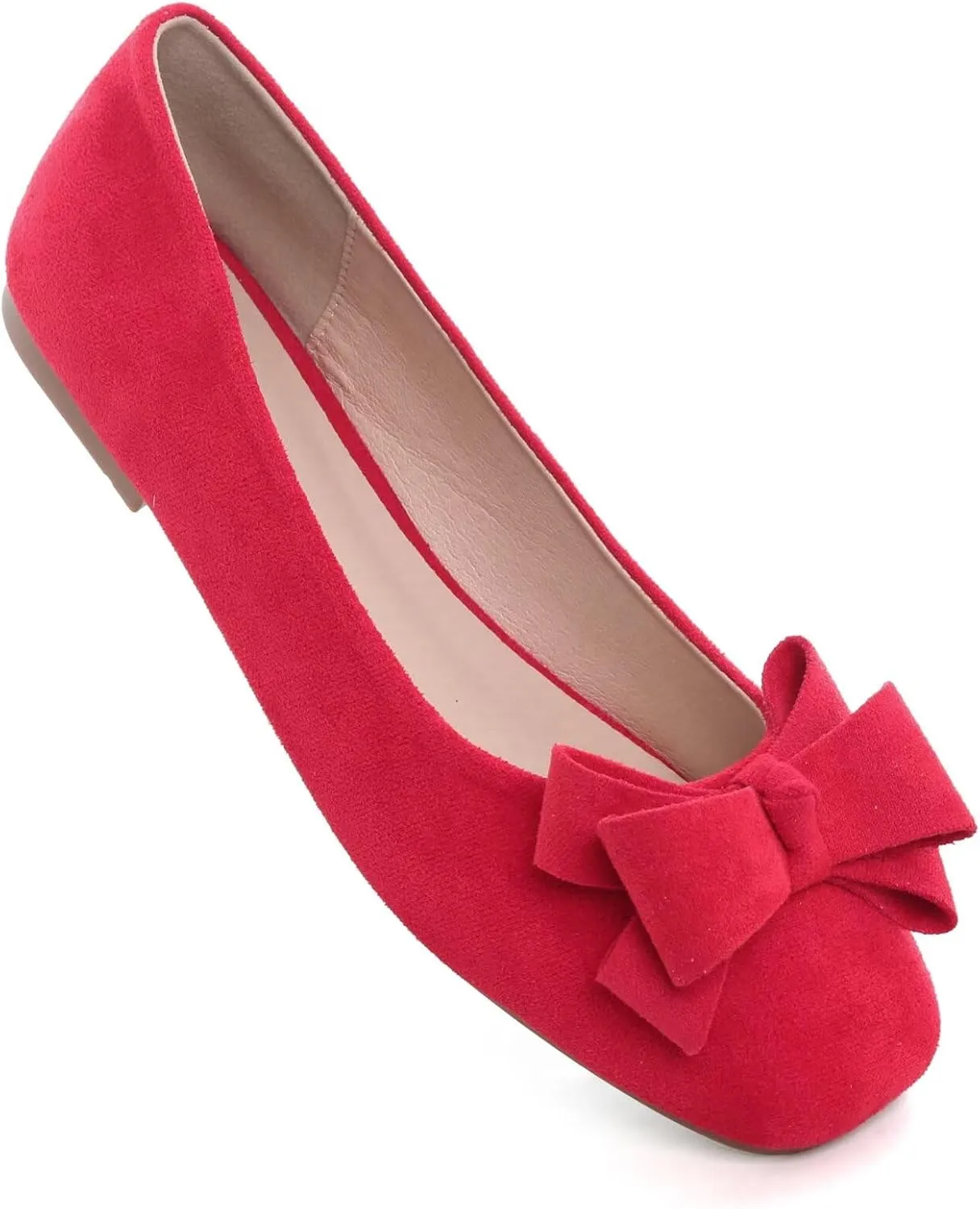 Stunner Women's Casual Flats Square Toe Bowknot Ballet Flats Comfortable Slip On Wedding Dress Shoes