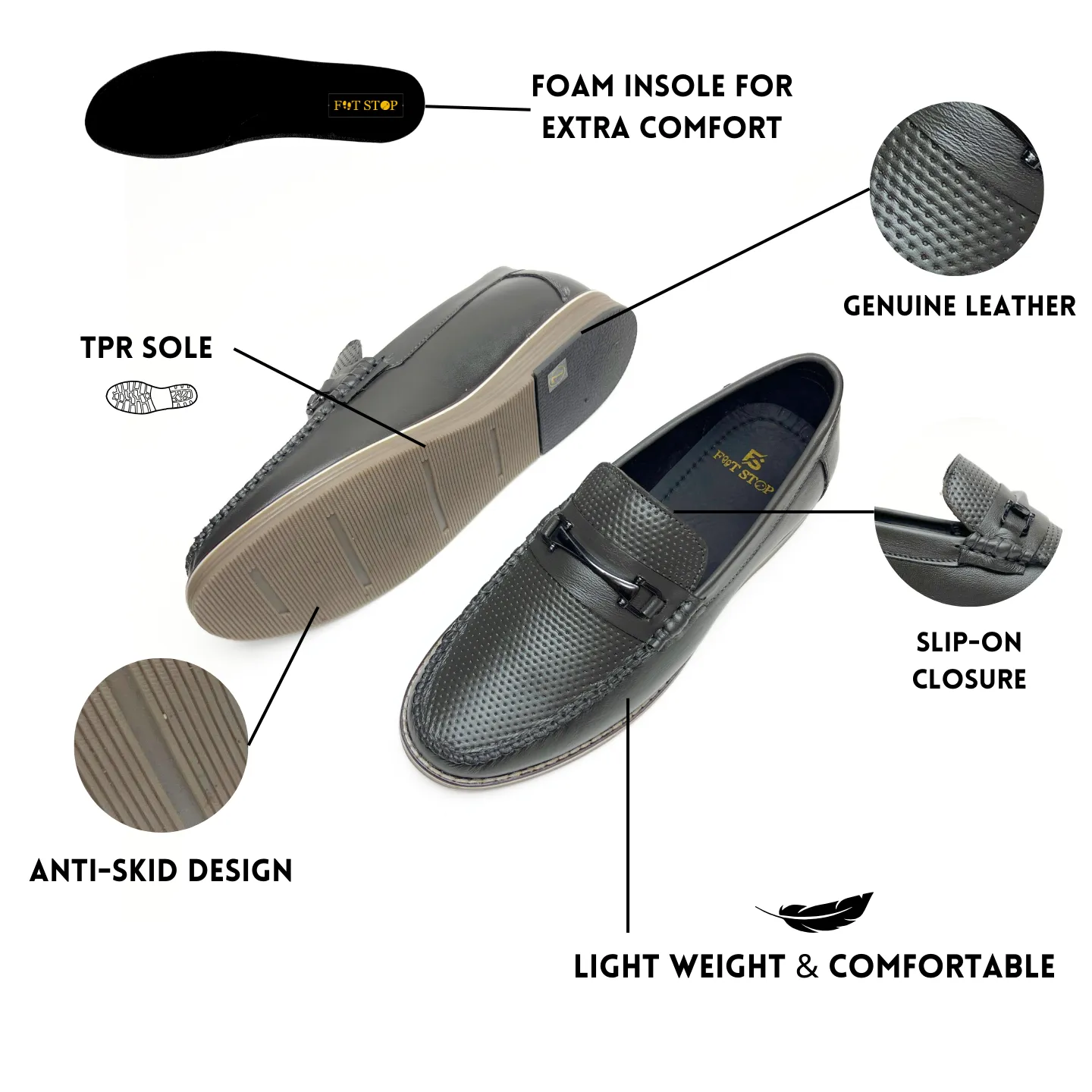 Stylish Olive Green Leather Loafers for Men - Premium Comfort & Elegance