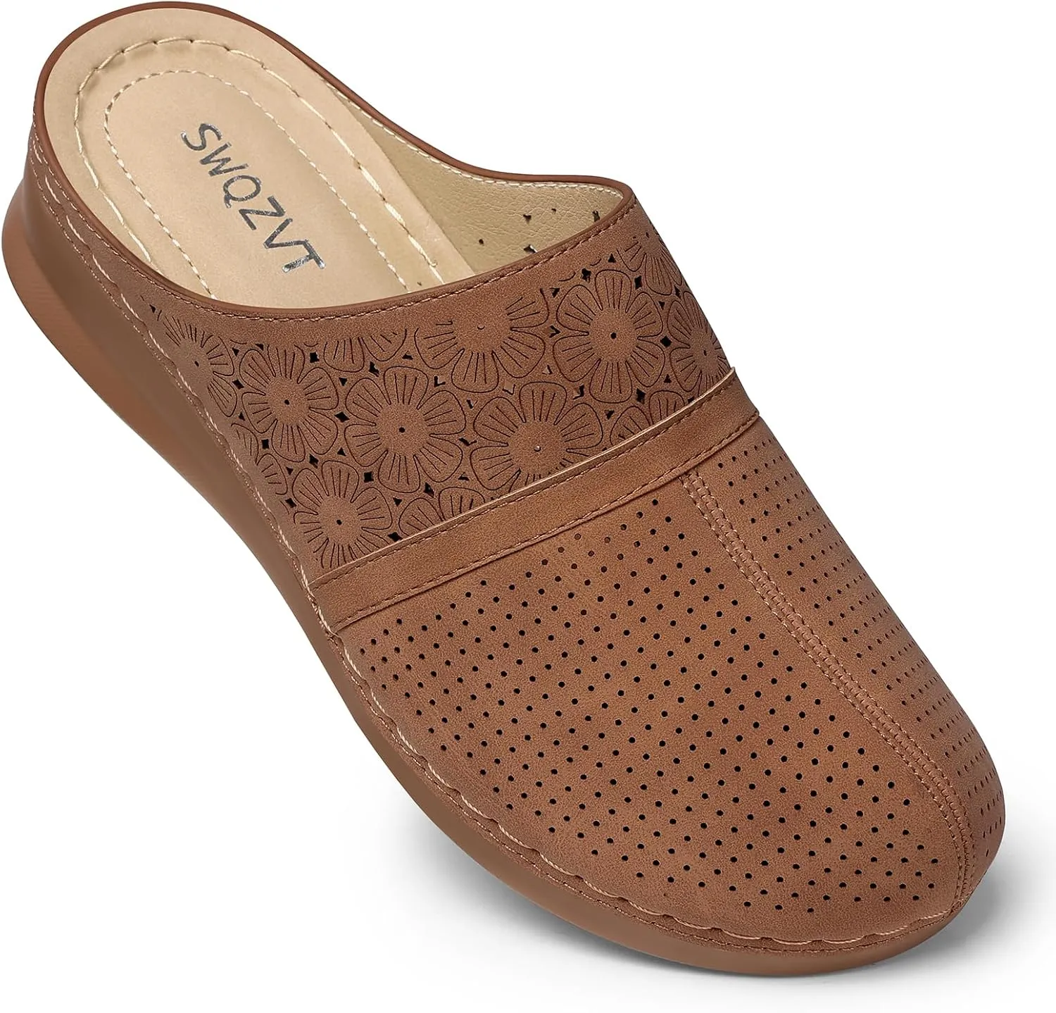 SWQZVT Clogs for Women Mules Slip-On: Closed Toe Clog - Comfortable Dressy Mule