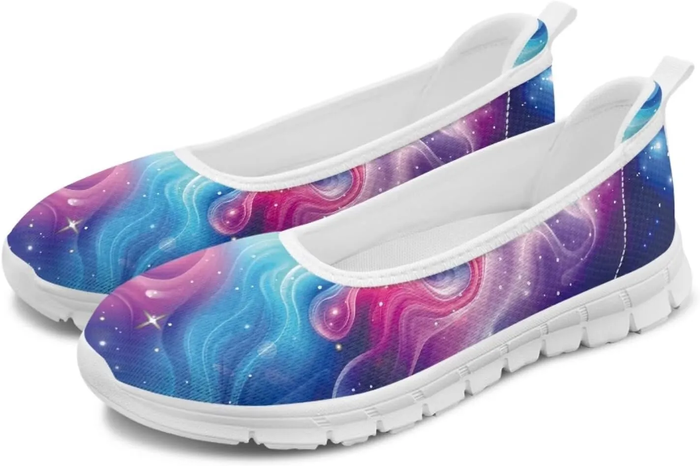 SYtrade Loafers for Women Breathable Slip On Walking Shoes White Sole