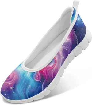 SYtrade Loafers for Women Breathable Slip On Walking Shoes White Sole