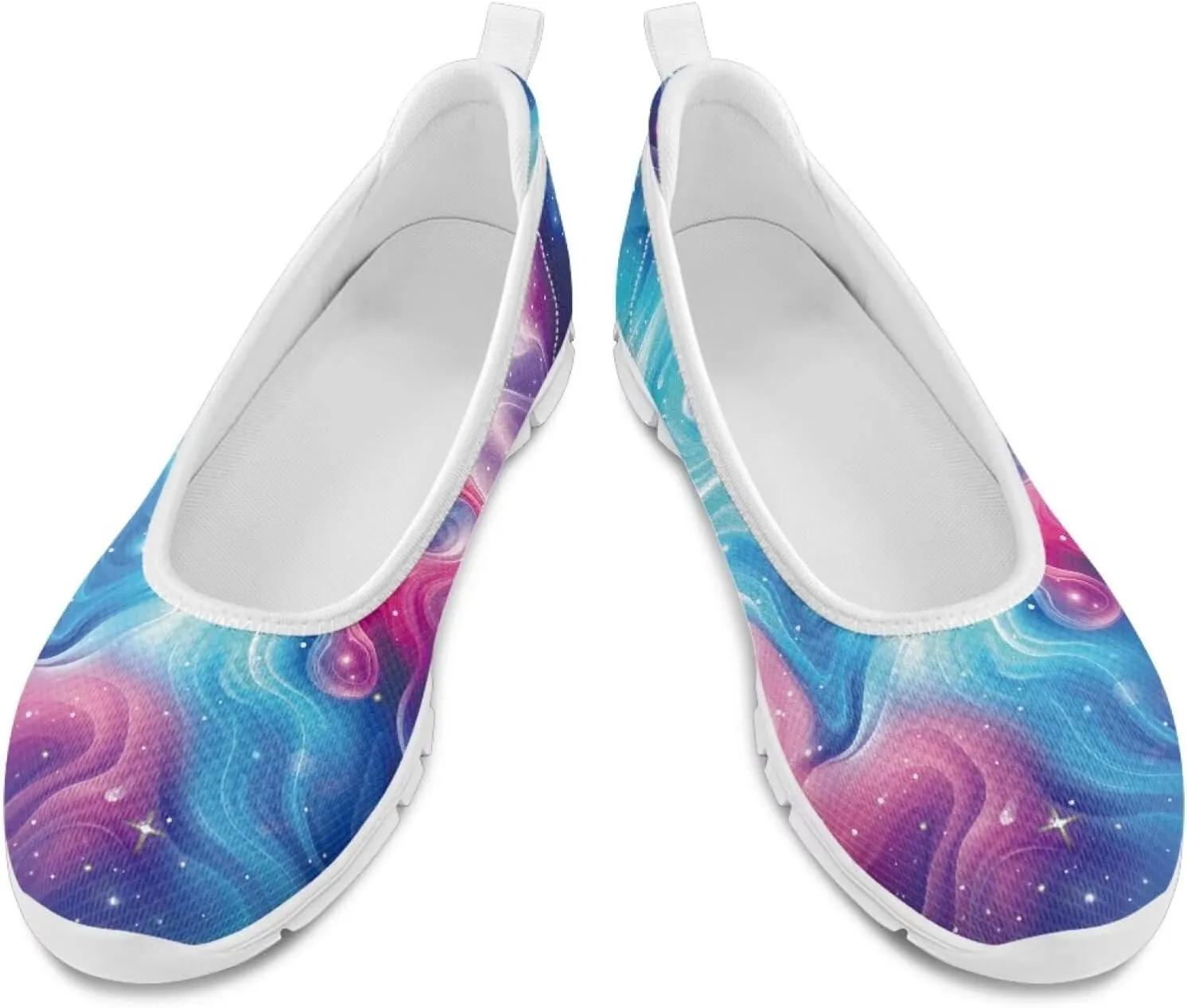 SYtrade Loafers for Women Breathable Slip On Walking Shoes White Sole