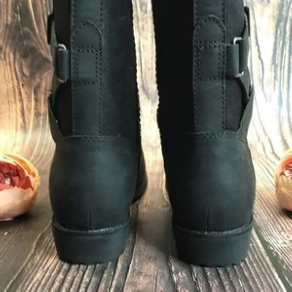 Teva Black Leather Boots 6