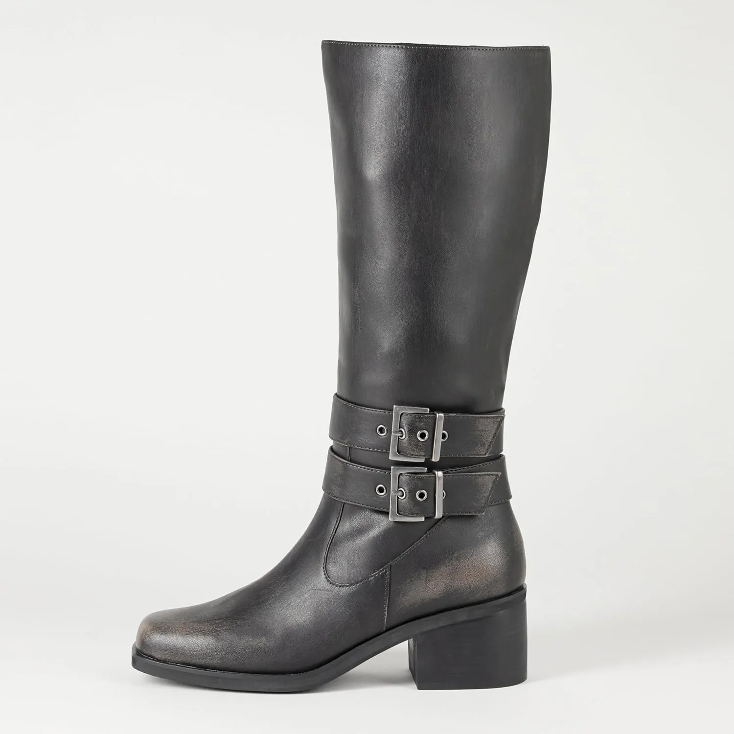 The Drop Women's Sage Tall Biker Boot with Buckles