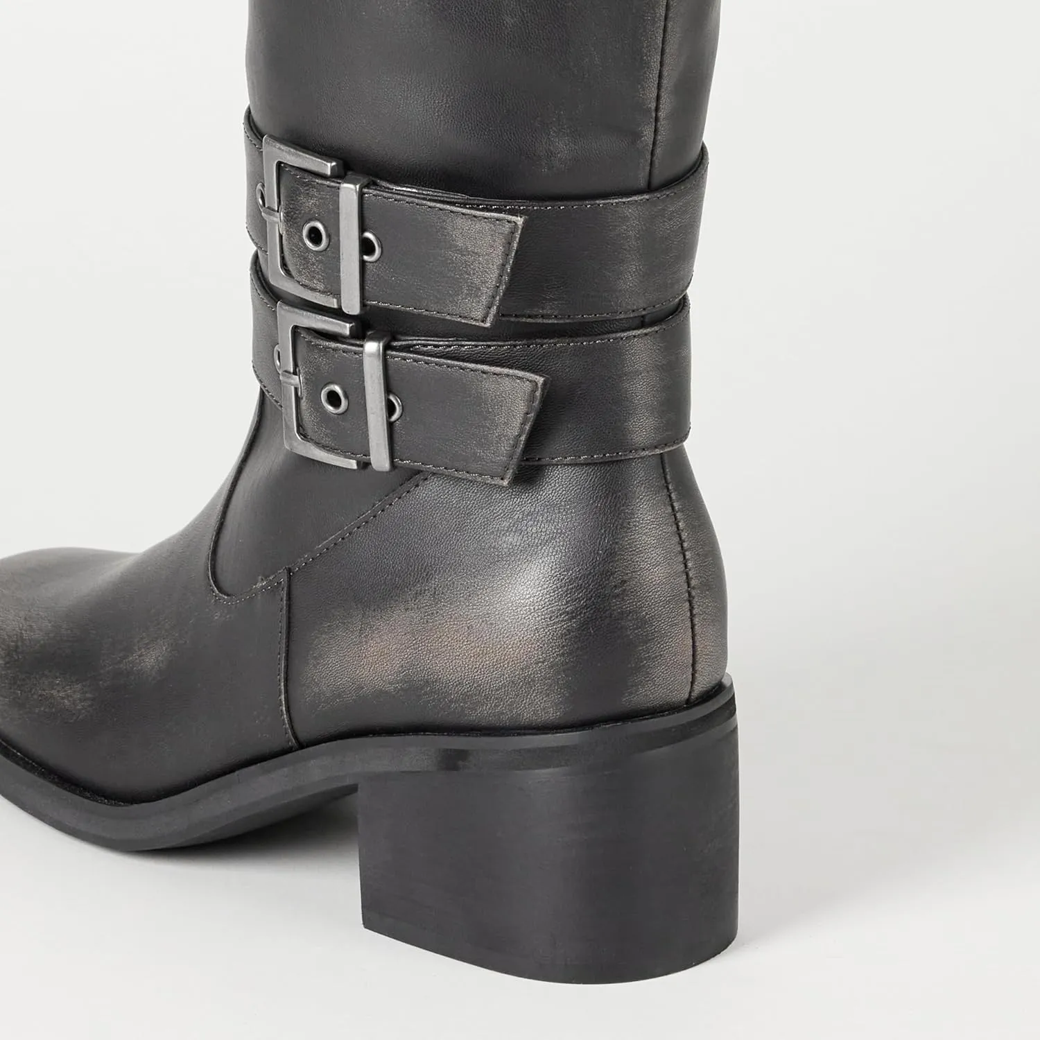 The Drop Women's Sage Tall Biker Boot with Buckles