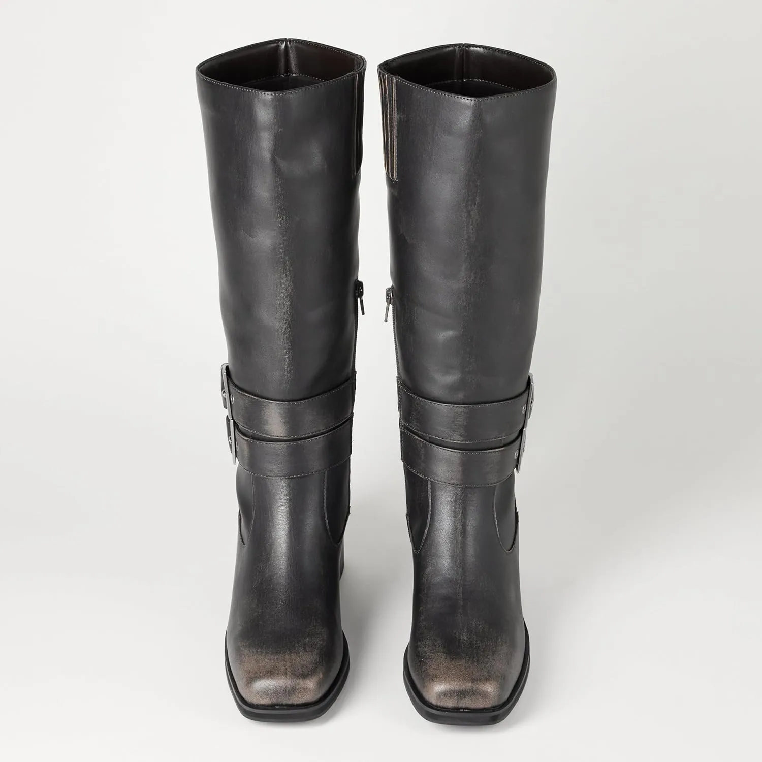 The Drop Women's Sage Tall Biker Boot with Buckles