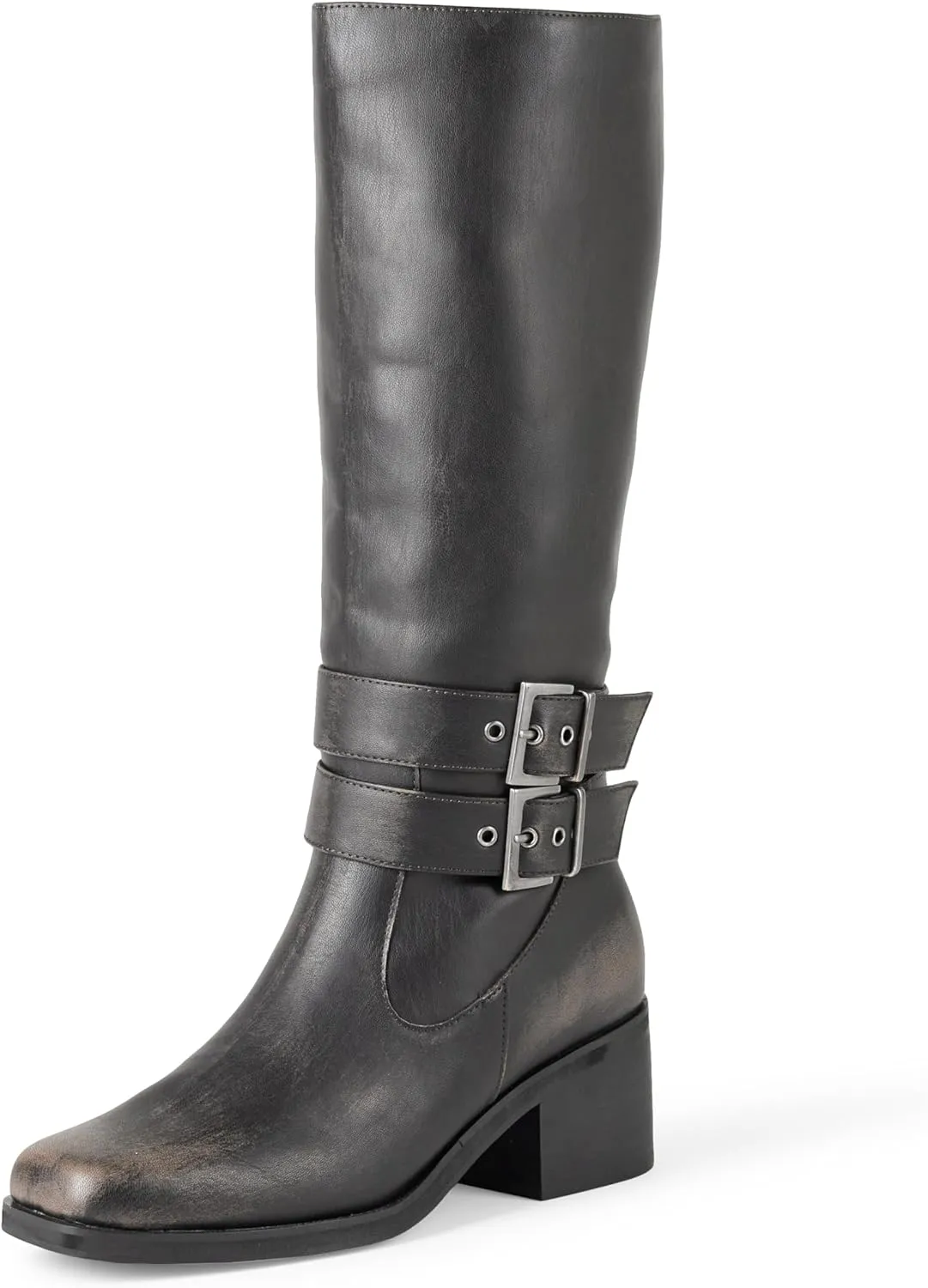 The Drop Women's Sage Tall Biker Boot with Buckles