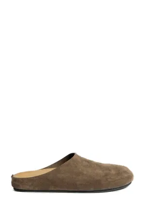 The Row  Light Brown Suede Mule Hugo