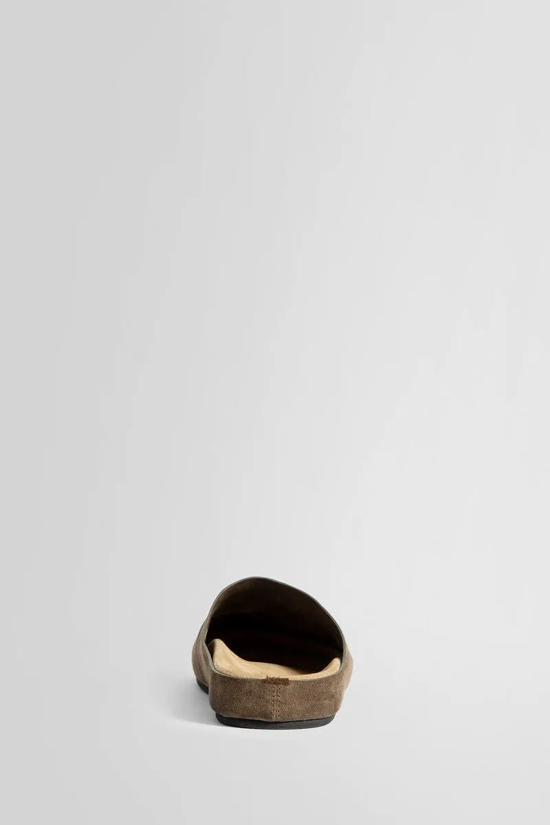 The Row  Light Brown Suede Mule Hugo