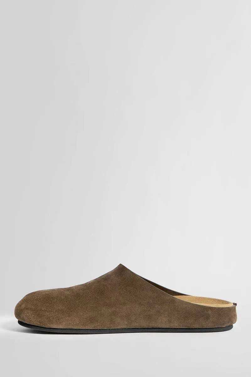 The Row  Light Brown Suede Mule Hugo