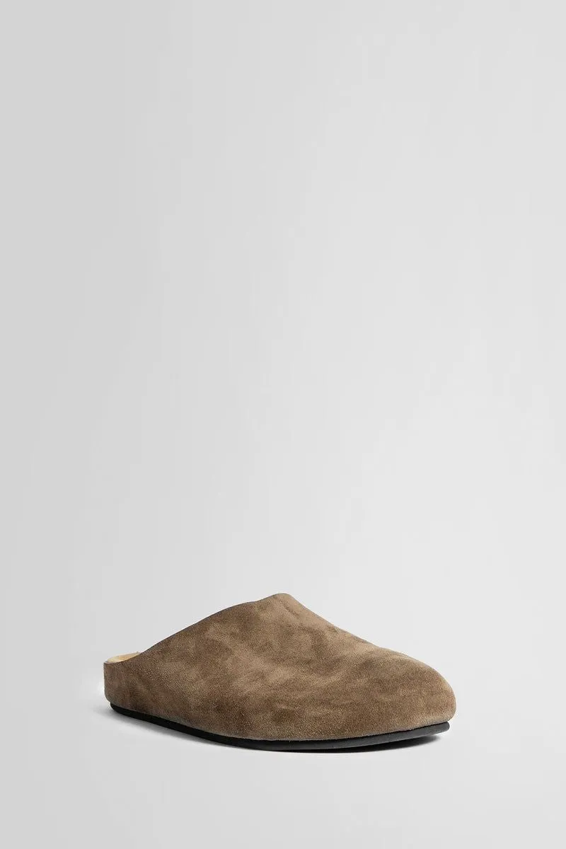 The Row  Light Brown Suede Mule Hugo