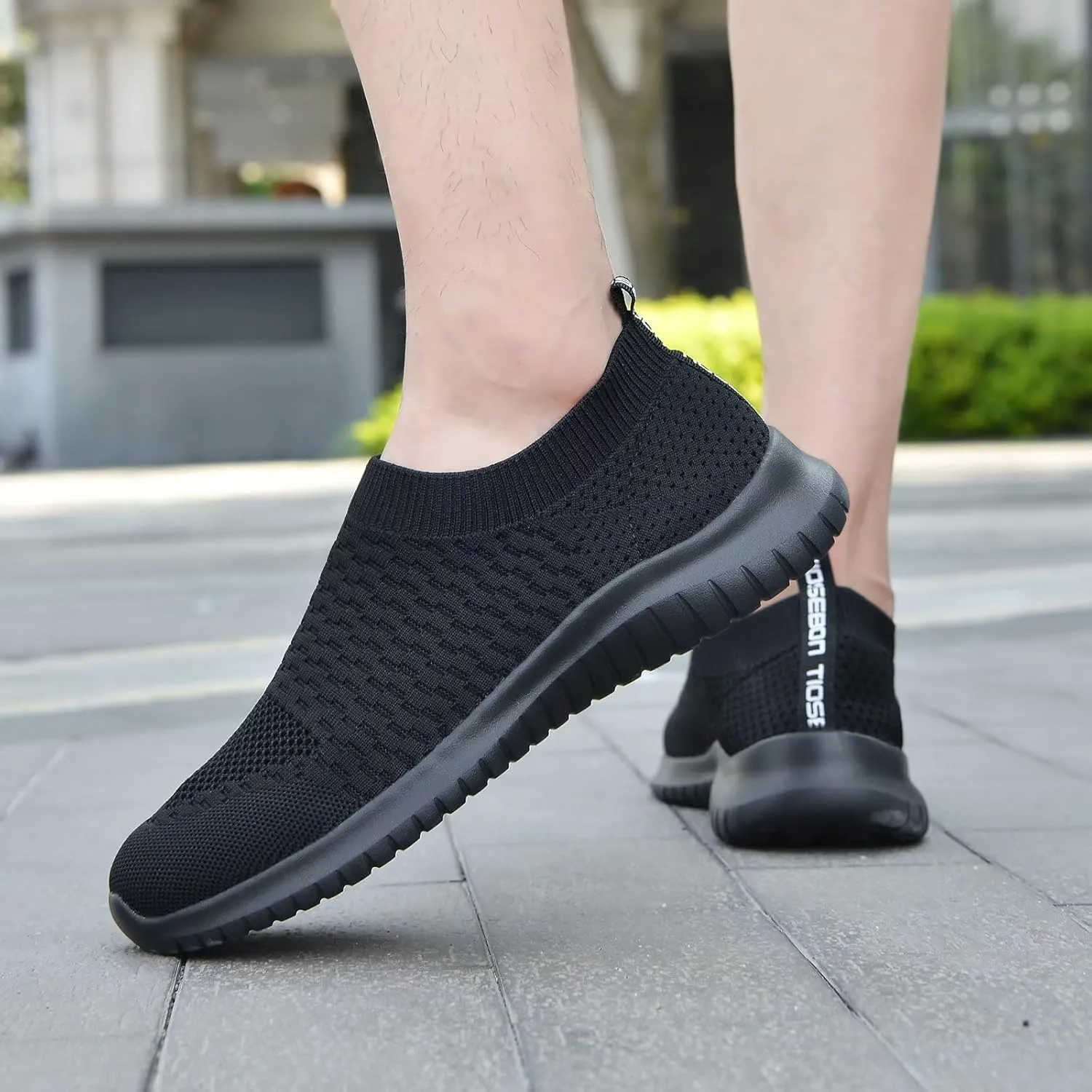 TIOSEBON Men's Slip On Walking Shoes Knit Mesh Tennis Sneaker