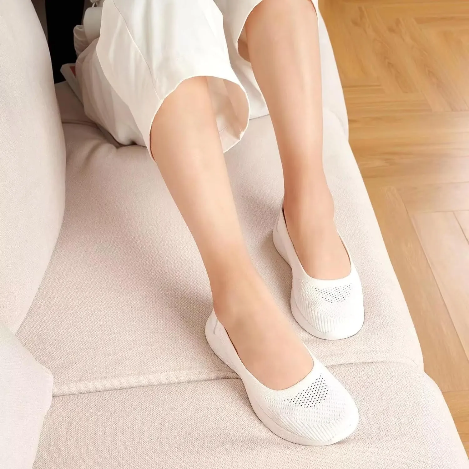 TIOSEBON Women's Comfortable Loafer Low-Top Flat Ultra Memory Foam Mesh Slip-On Walking Shoes