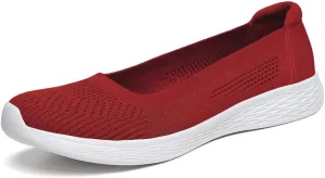 TIOSEBON Women's Comfortable Loafer Low-Top Flat Ultra Memory Foam Mesh Slip-On Walking Shoes