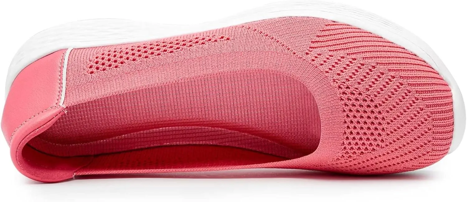 TIOSEBON Women's Comfortable Loafer Low-Top Flat Ultra Memory Foam Mesh Slip-On Walking Shoes